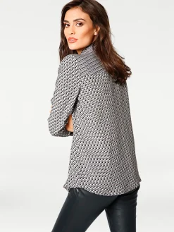 Blusen|heine Hemdbluse grau-rosé