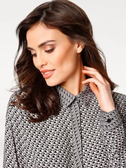 Blusen|heine Hemdbluse grau-rosé
