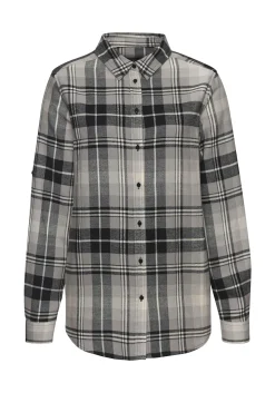 Blusen|Buffalo Hemdbluse grau-schwarzkariert