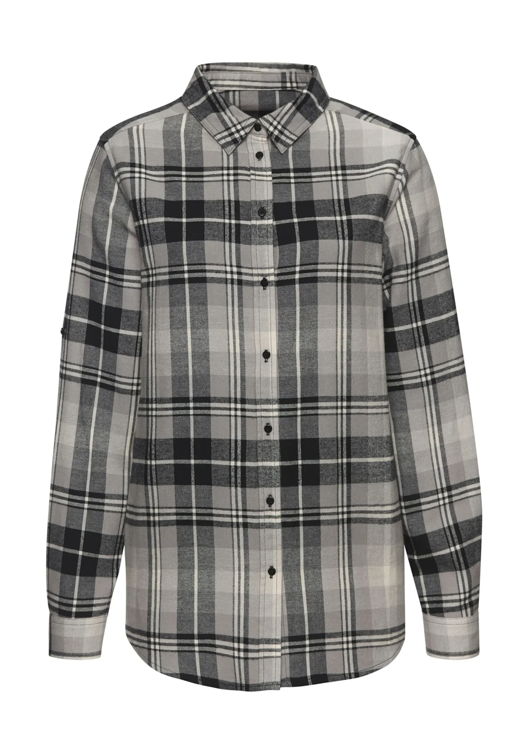 Blusen|Buffalo Hemdbluse grau-schwarzkariert