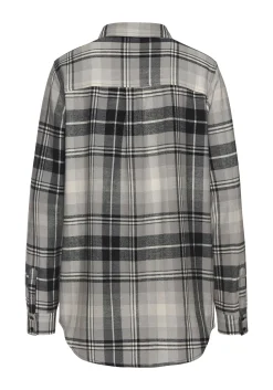 Blusen|Buffalo Hemdbluse grau-schwarzkariert