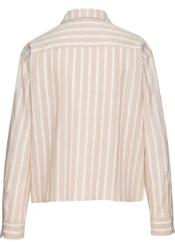 Strandmode|Blusen|Buffalo Hemdbluse sand-weißgestreift