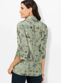 Blusen| Hemdbluse pistazie-zitrone-bedruckt