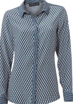 Blusen|heine Hemdbluse blau-rosé