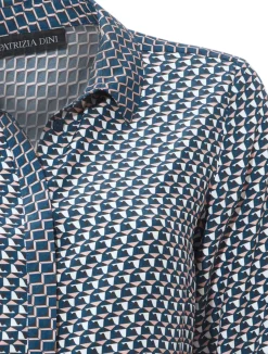 Blusen|heine Hemdbluse blau-rosé