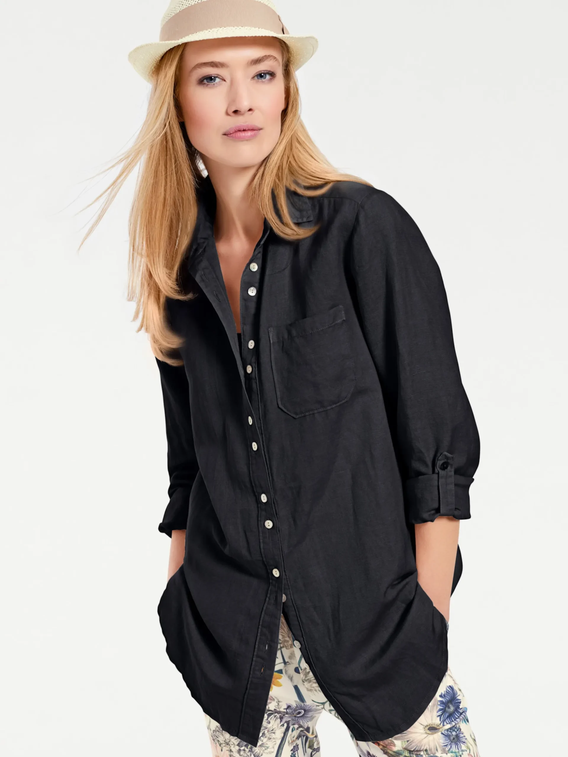 Basics|heine Hemdbluse marine