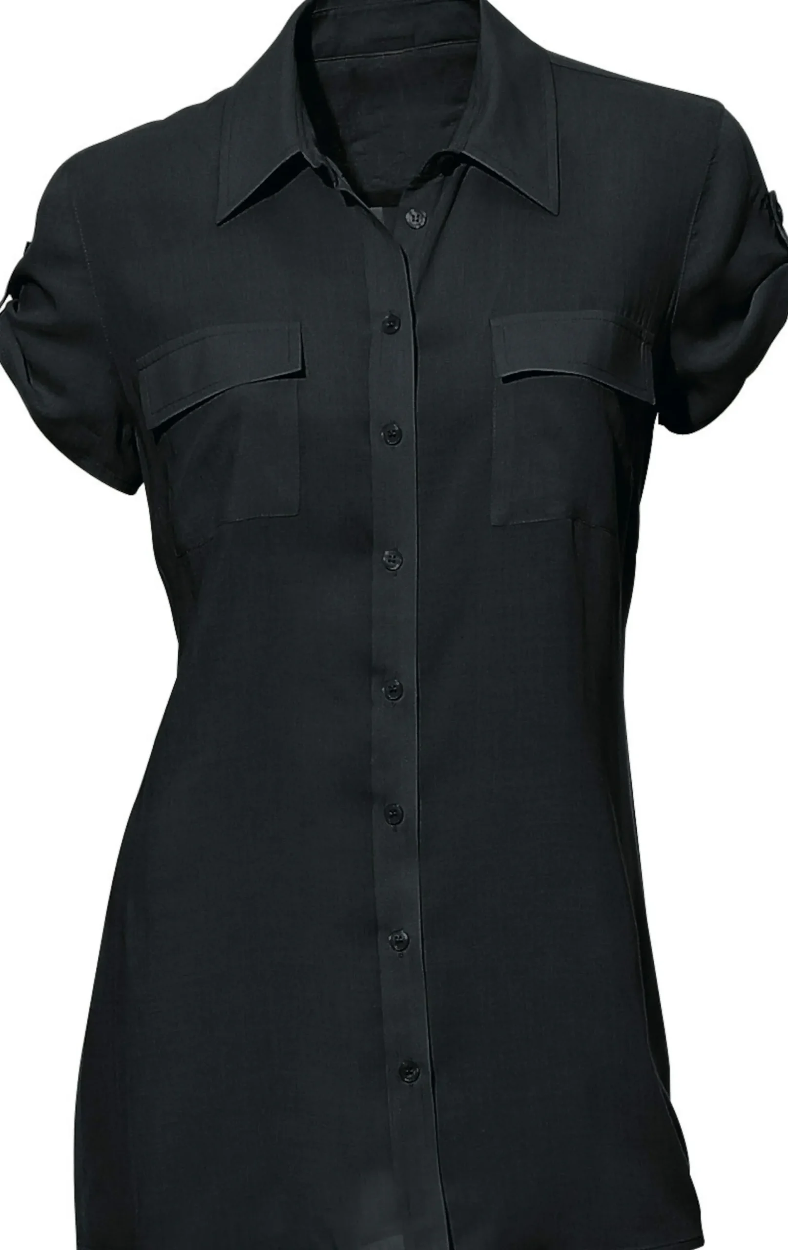 Strandmode|Basics|heine Hemdbluse schwarz