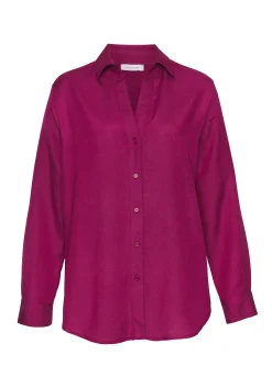 Strandmode|LASCANA Hemdbluse aubergine