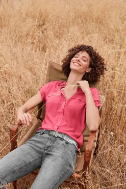 Strandmode|Basics|heine Hemdbluse koralle