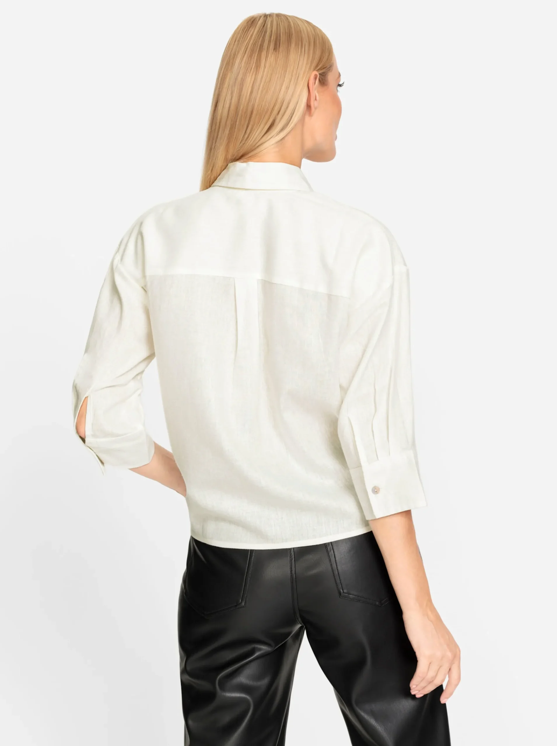 Blusen|heine Hemdbluse mit Leinenanteil ecru