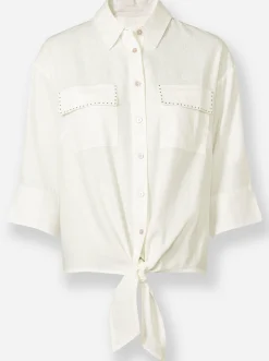 Blusen|heine Hemdbluse mit Leinenanteil ecru