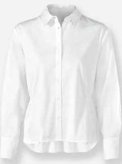 Blusen|heine Hemdbluse mit Smok-Einsätzen weiß