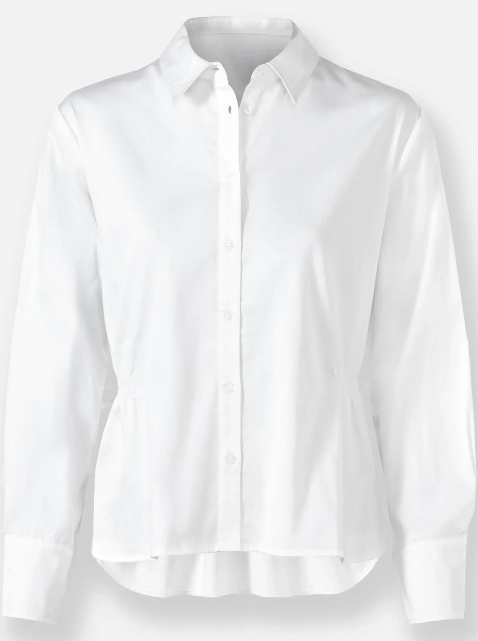 Blusen|heine Hemdbluse mit Smok-Einsätzen weiß