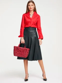 Blusen|heine Hemdbluse mit Stehkragen rot