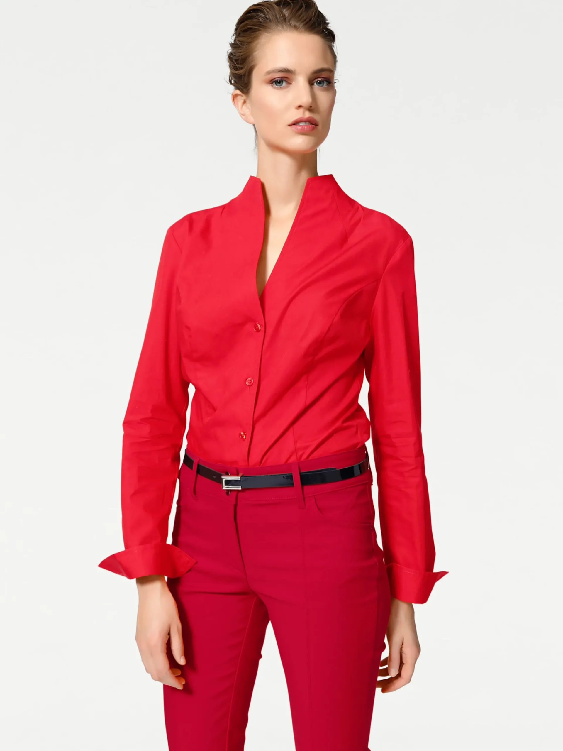 Blusen|heine Hemdbluse mit Stehkragen rot