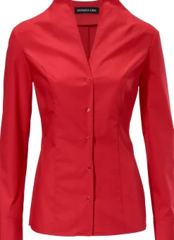 Blusen|heine Hemdbluse mit Stehkragen rot