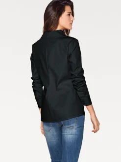 Blusen|heine Hemdbluse mit Stehkragen schwarz
