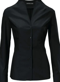 Blusen|heine Hemdbluse mit Stehkragen schwarz