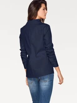 Blusen|heine Hemdbluse mit Stehkragen marine