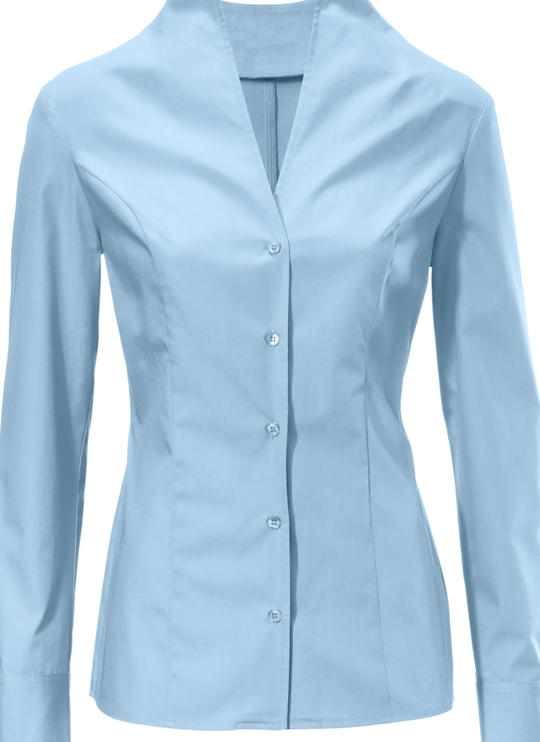 Blusen|heine Hemdbluse mit Stehkragen bleu