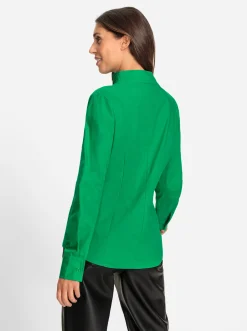 Blusen|heine Hemdbluse mit Stehkragen grasgrün