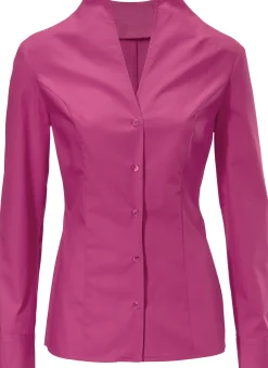 Blusen|heine Hemdbluse mit Stehkragen beere