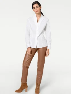 Blusen|heine Hemdbluse mit Stehkragen weiß