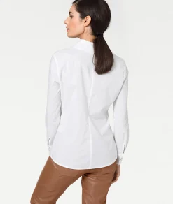 Blusen|heine Hemdbluse mit Stehkragen weiß