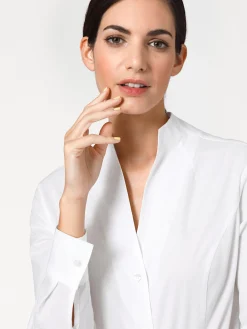 Blusen|heine Hemdbluse mit Stehkragen weiß