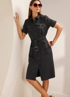 Kleider|heine Hemdblusenkleid schwarz