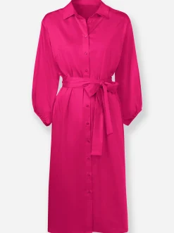 Kleider|heine Hemdblusenkleid mit Bindegürtel pink