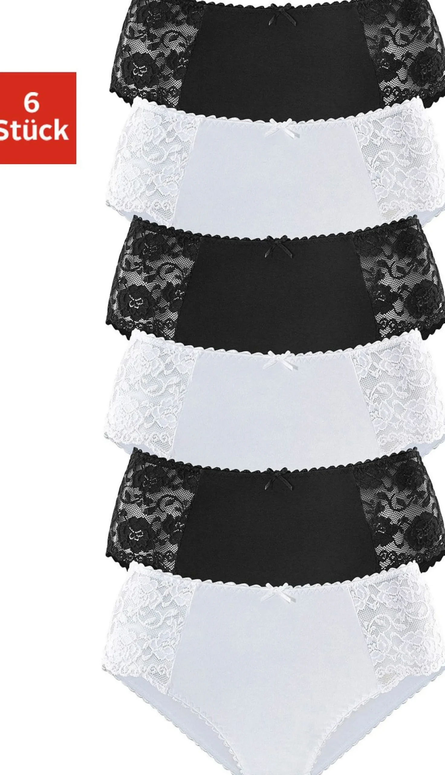 Unterhosen|petite fleur Hüftslip schwarz,weiß