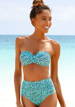 Bikinis|LASCANA Highwaist-Bikini-Hose mint-bedruckt