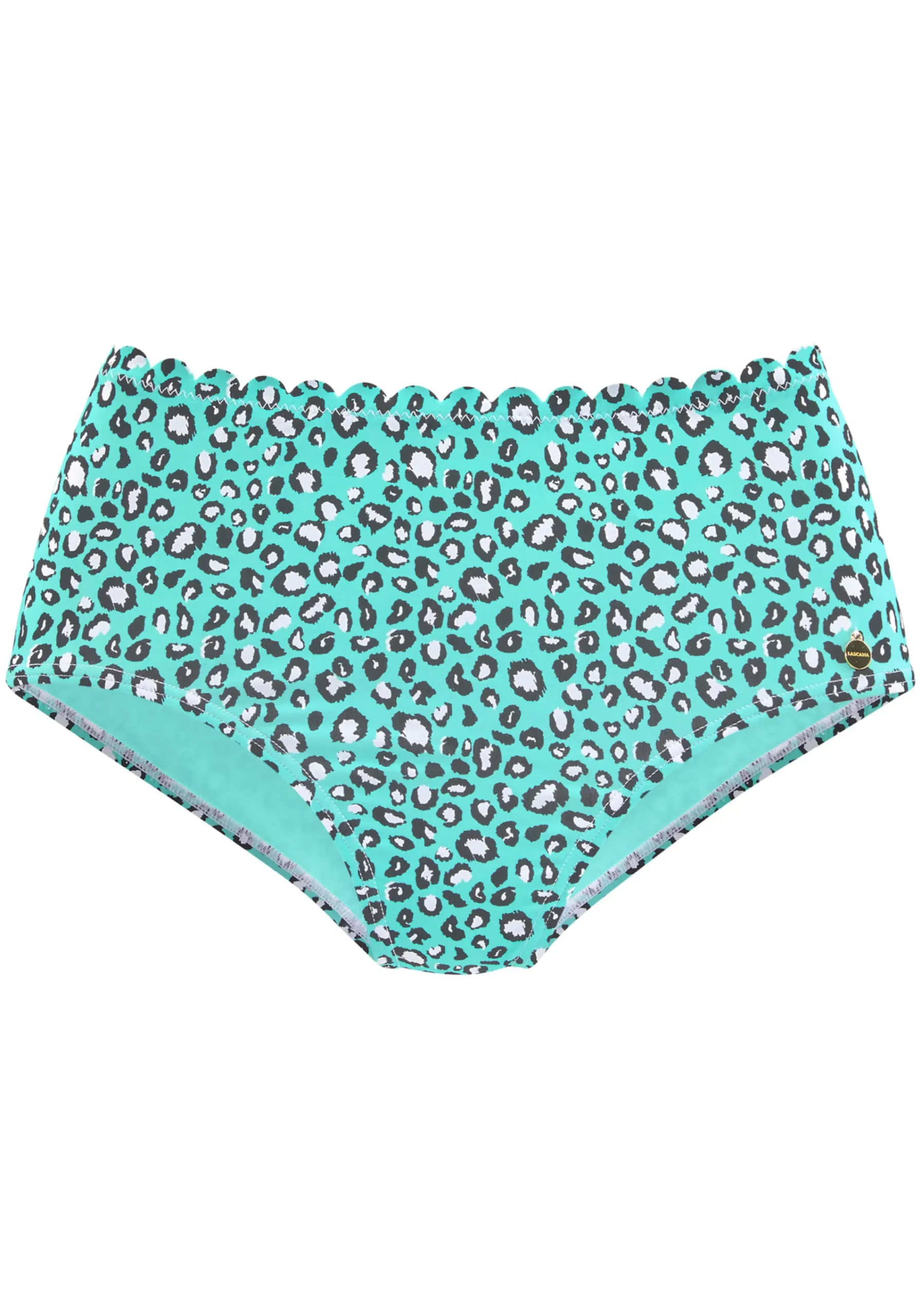 Bikinis|LASCANA Highwaist-Bikini-Hose mint-bedruckt