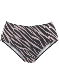 Bikinis|LASCANA Highwaist-Bikini-Hose schwarz-bedruckt