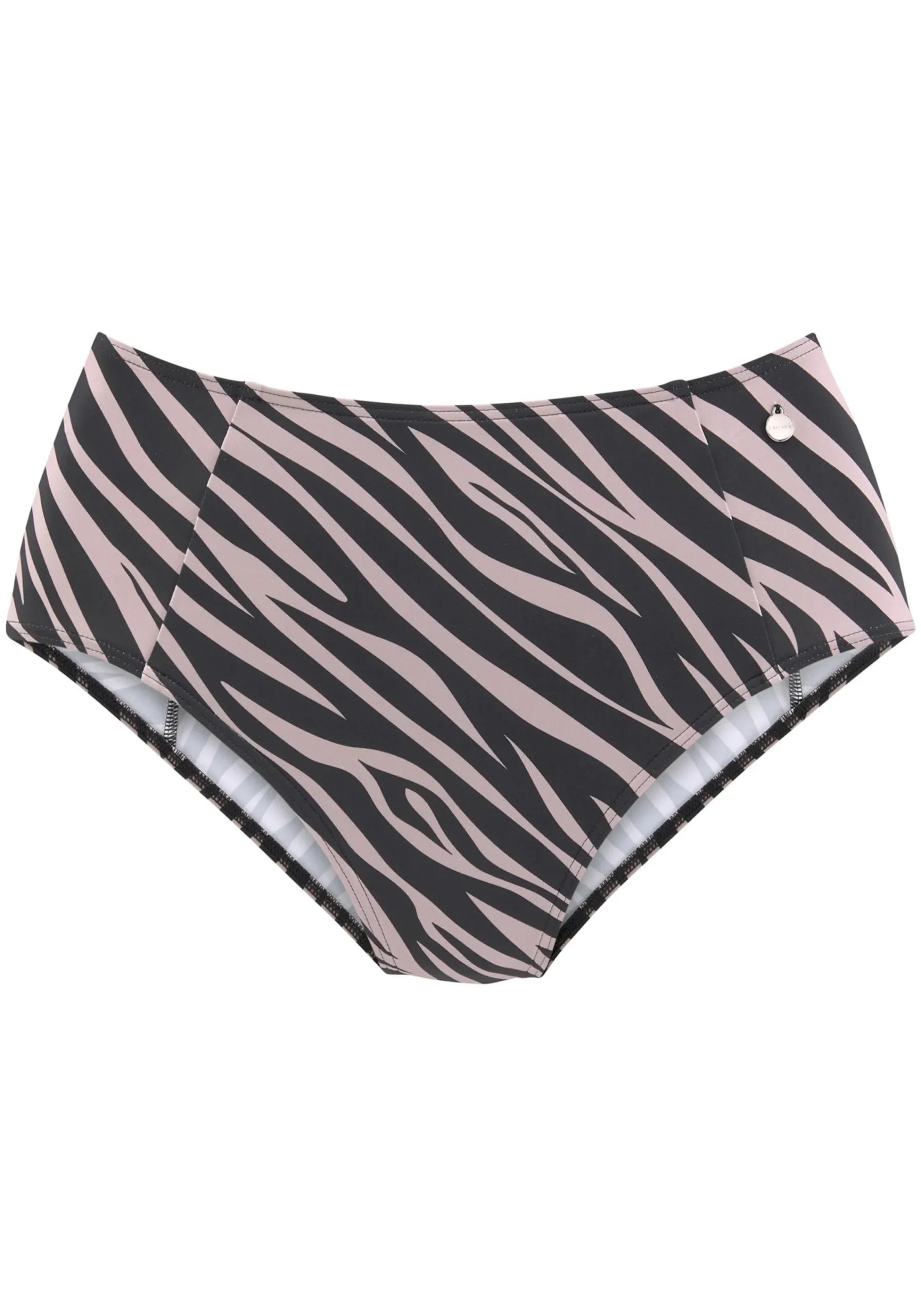 Bikinis|LASCANA Highwaist-Bikini-Hose schwarz-bedruckt