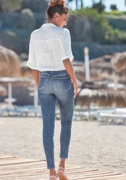 Strandmode|Jeans|LASCANA High-waist-Jeans blue-washed