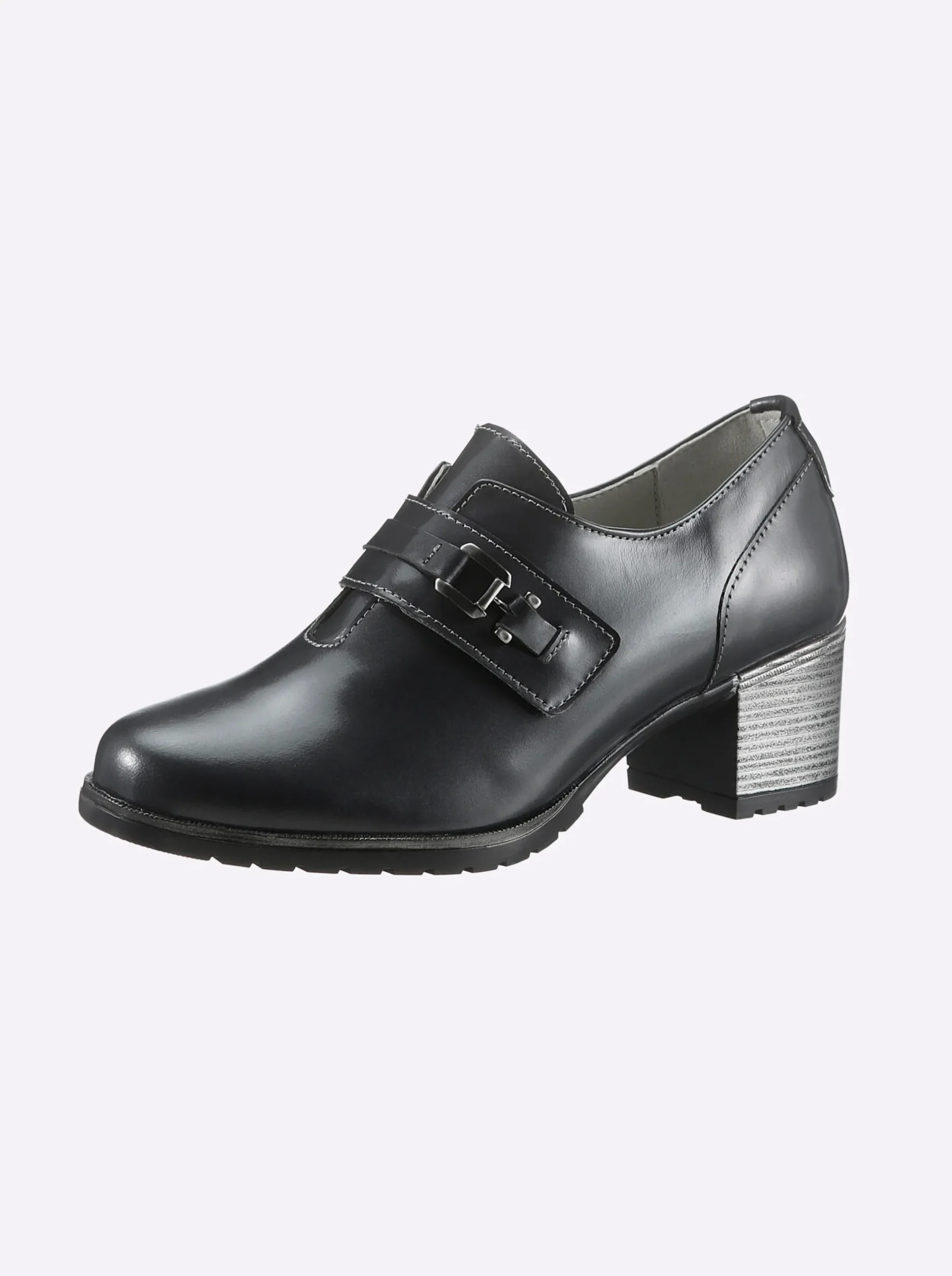 Pumps|heine Hochfrontpumps grau-metallic
