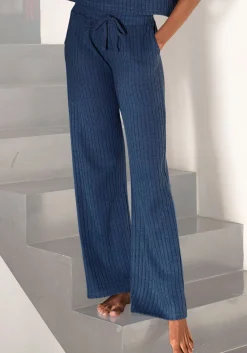Homewear|LASCANA Homewearhose blau-meliert