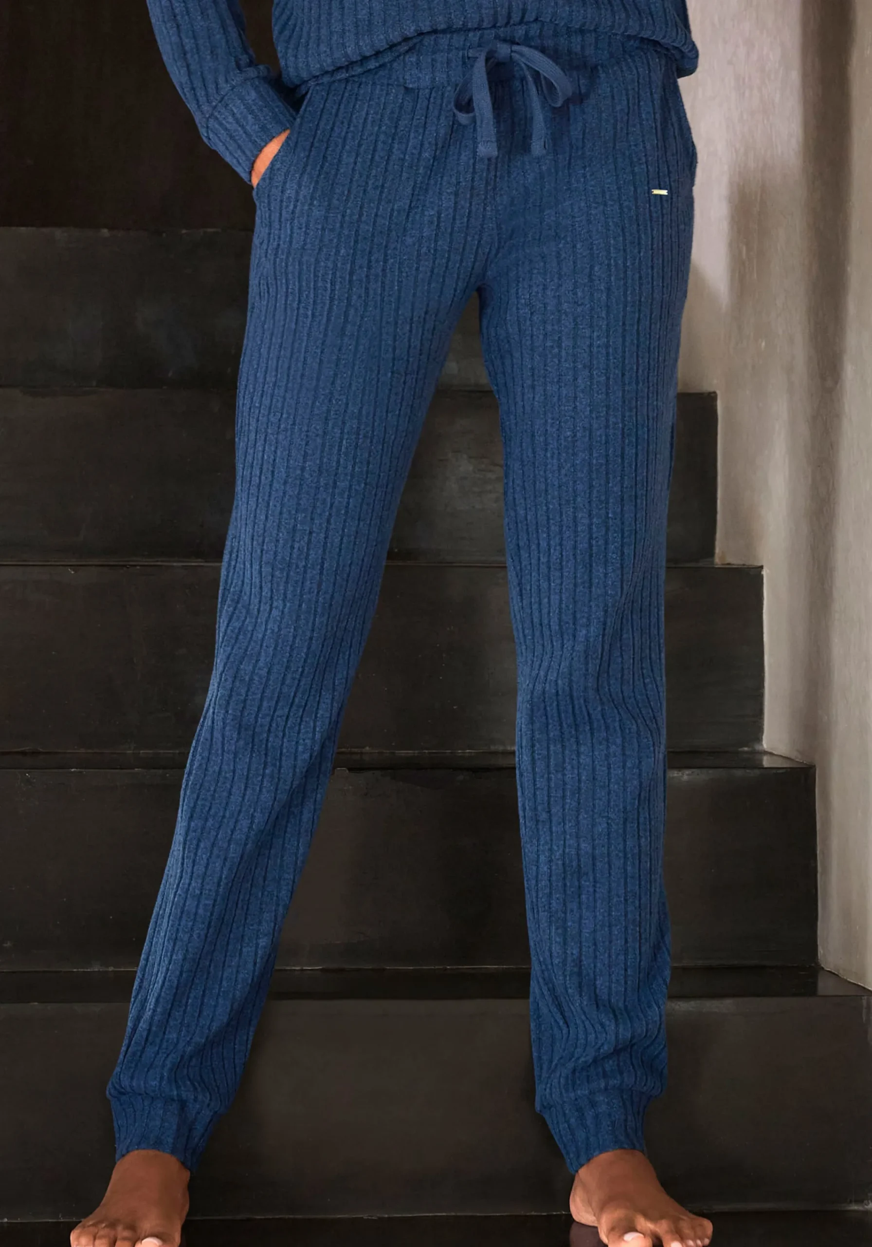 Homewear|LASCANA Homewearhose blau-meliert