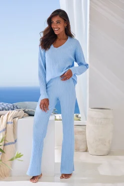 Homewear| Homewearhose blau-meliert