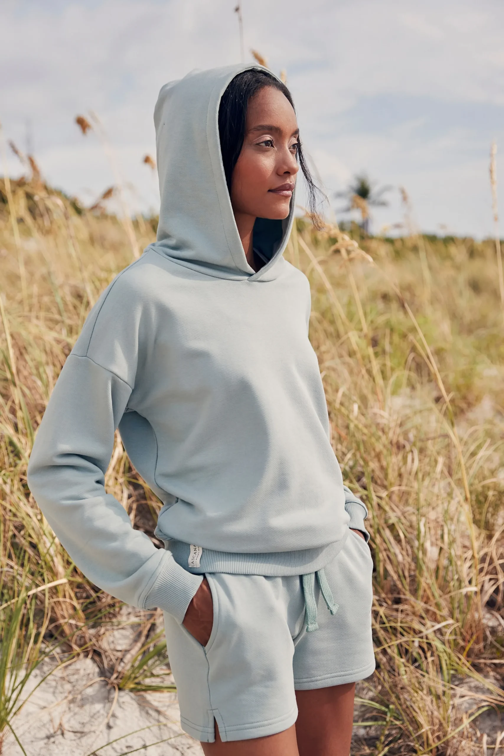 Strandmode|Pullover|LASCANA Hoodie salbeigrün