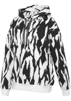 Pullover| Hoodie schwarz-weißgemustert