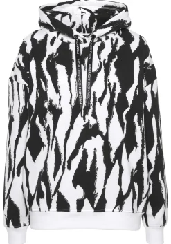 Pullover| Hoodie schwarz-weißgemustert