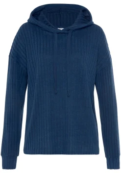 Pullover|LASCANA Hoodie blau-meliert