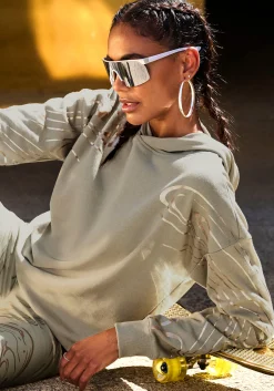 Pullover|LASCANA ACTIVE Hoodie hellgrün