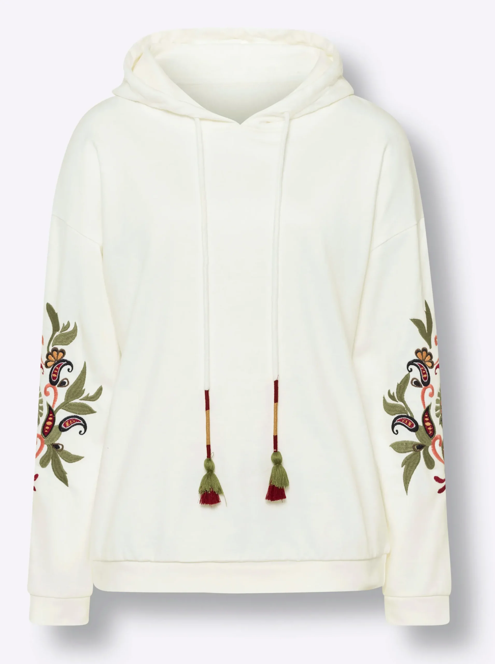 Pullover|heine Hoodie ecru-dunkeltaupe-gemustert
