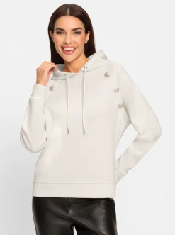 Shirts|heine Hoodie mit Schmuckknöpfen champagner
