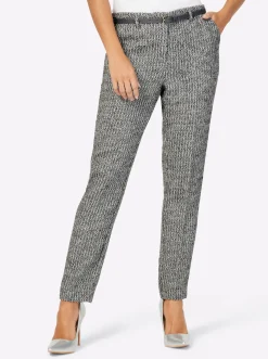Hosen| Hose anthrazit-ecru-meliert