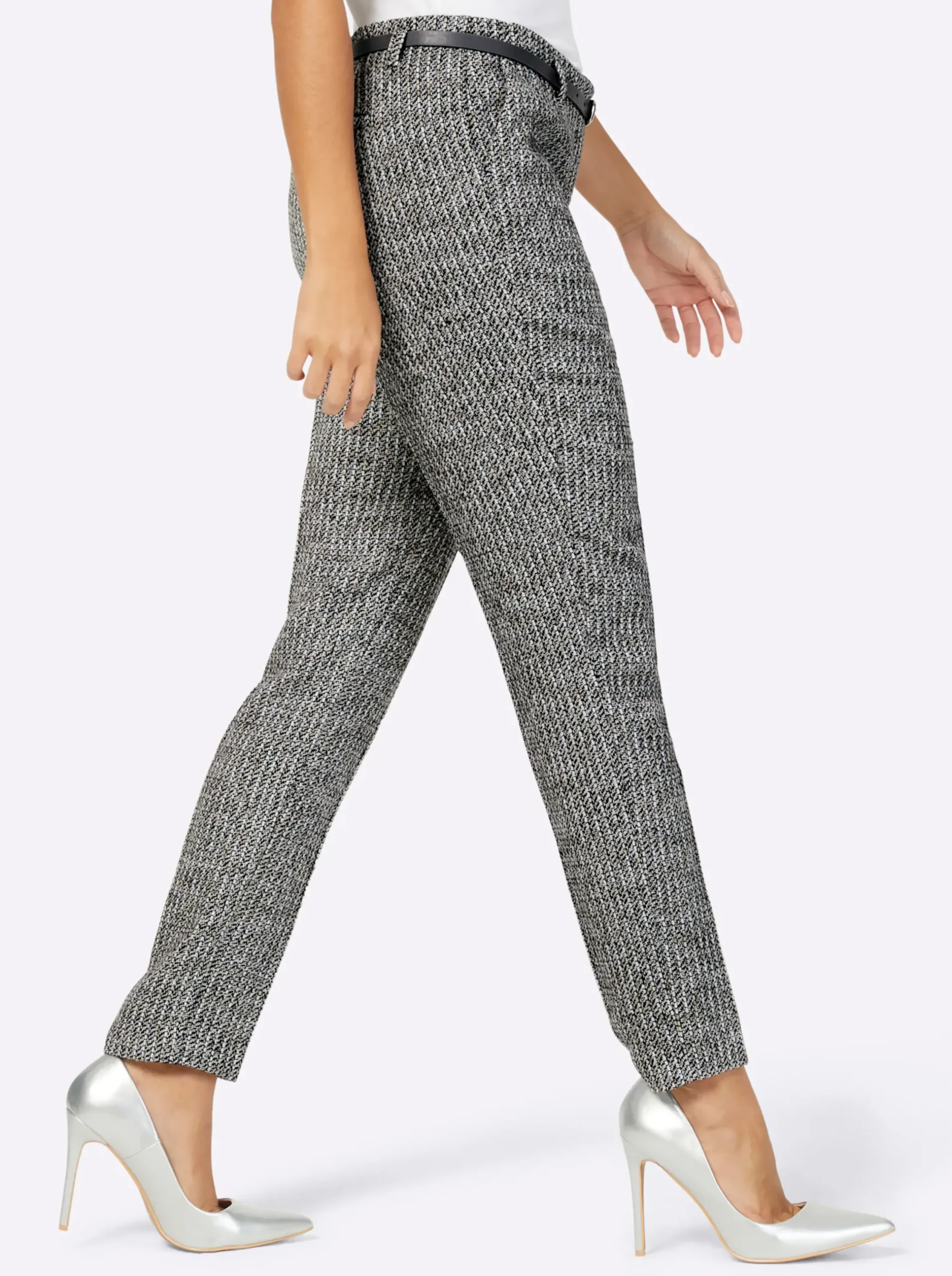 Hosen| Hose anthrazit-ecru-meliert